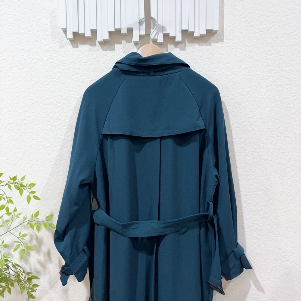 J.Ing Jing Lightweight Belted Oversize Trench Coat Size M/L Nwt Spring/Fall Teal — image 6 of 8